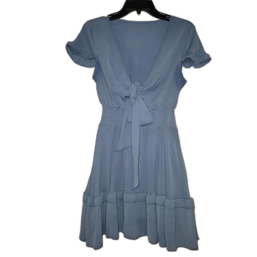 Mini Front-tie Dress NWOT Blue Dress Size Small